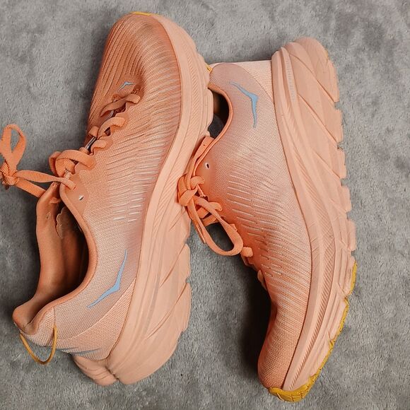 HOKA ONE ONE Rincon 3 Womens 6.5 B Running Shoes Coral Peach Lightweight Cushion - Picture 9 of 11